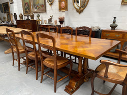 Vintage Reclaimed Mahogany Parquetry Top Monastery Style Dining Table | Antique & Vintage | Moonee Ponds Antiques | Australia Wide Delivery
