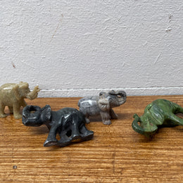 Assorted Vintage Carved Stone Elephants