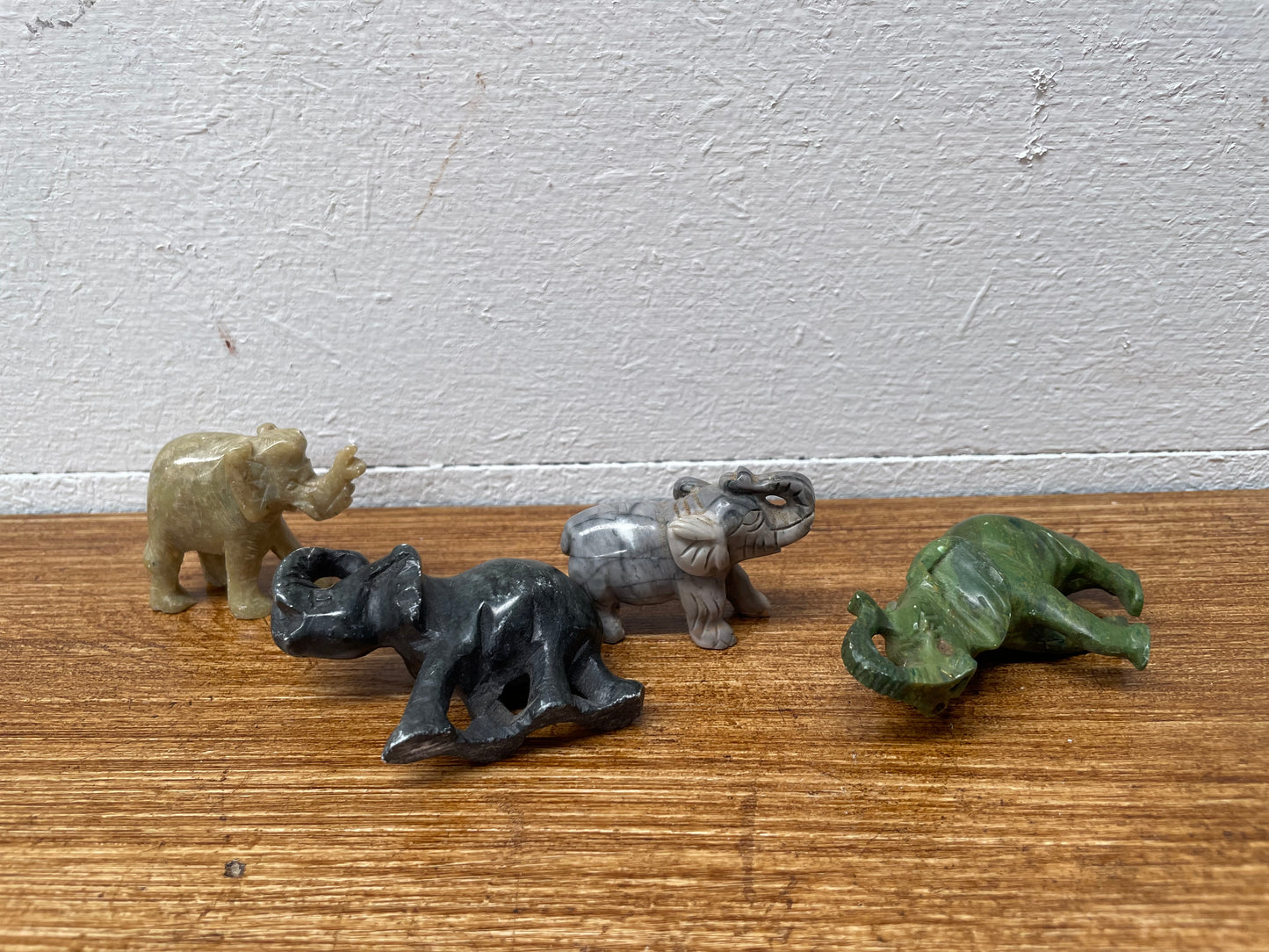 Assorted Vintage Carved Stone Elephants