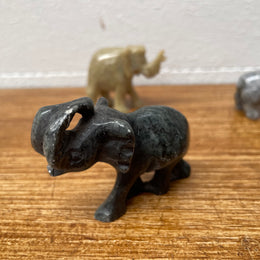 Assorted Vintage Carved Stone Elephants