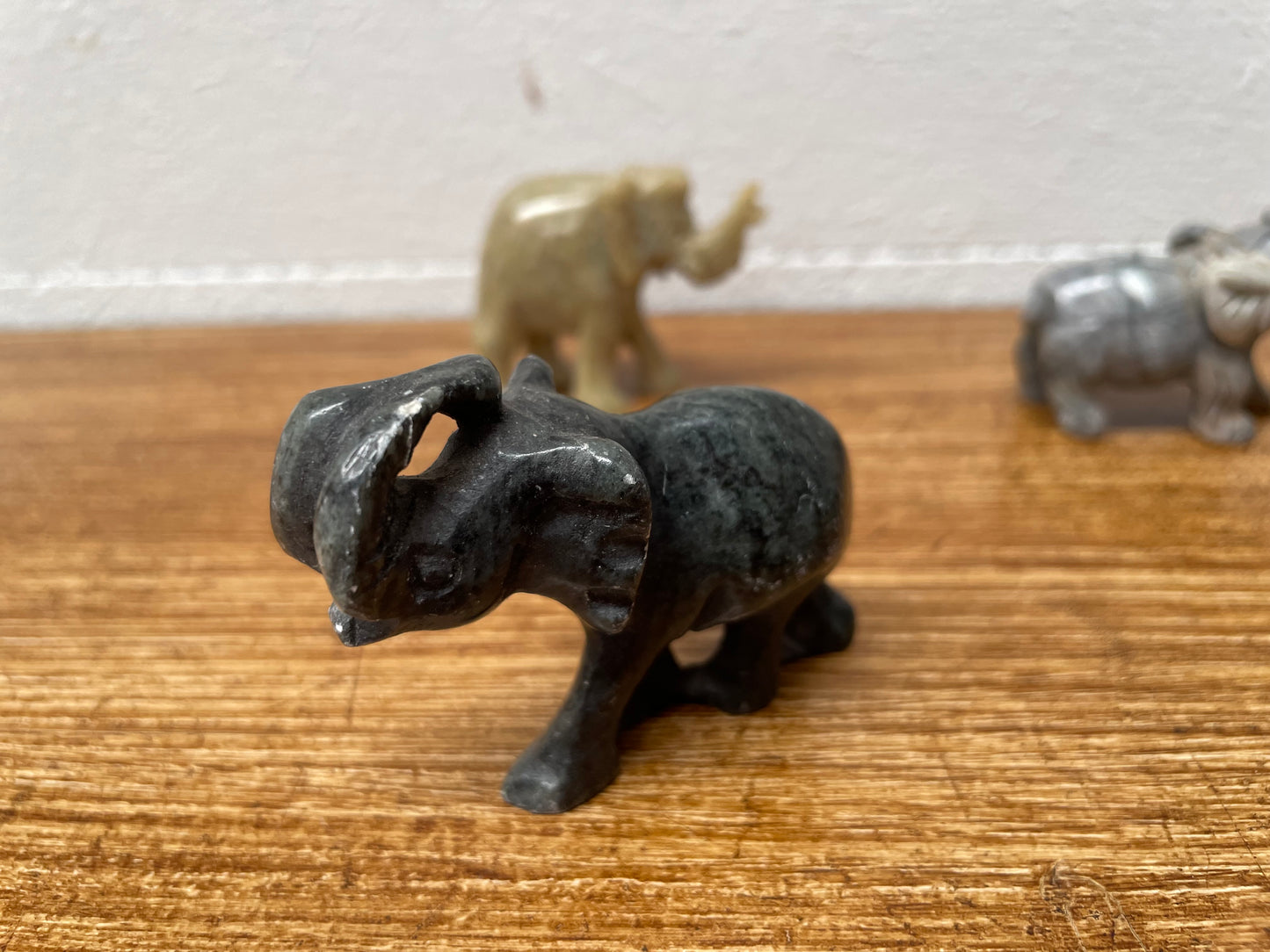Assorted Vintage Carved Stone Elephants