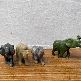 Assorted Vintage Carved Stone Elephants