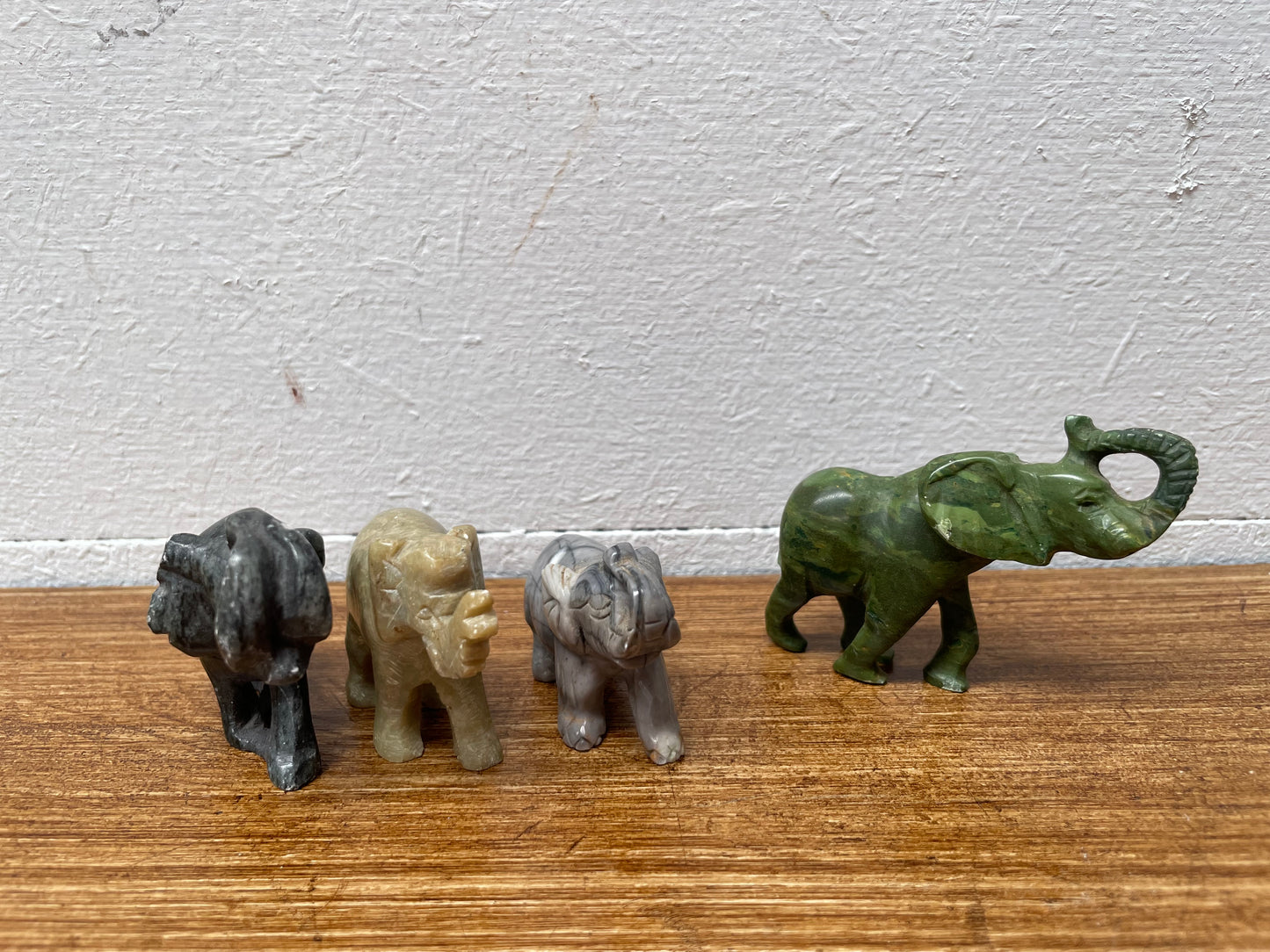 Assorted Vintage Carved Stone Elephants