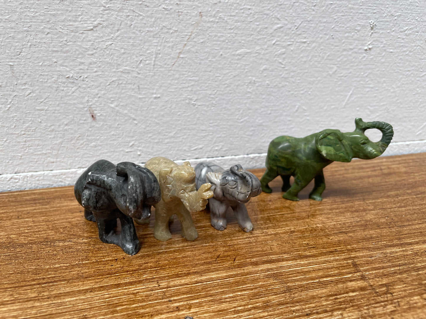 Assorted Vintage Carved Stone Elephants