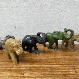 Assorted Vintage Carved Stone Elephants