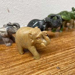 Assorted Vintage Carved Stone Elephants