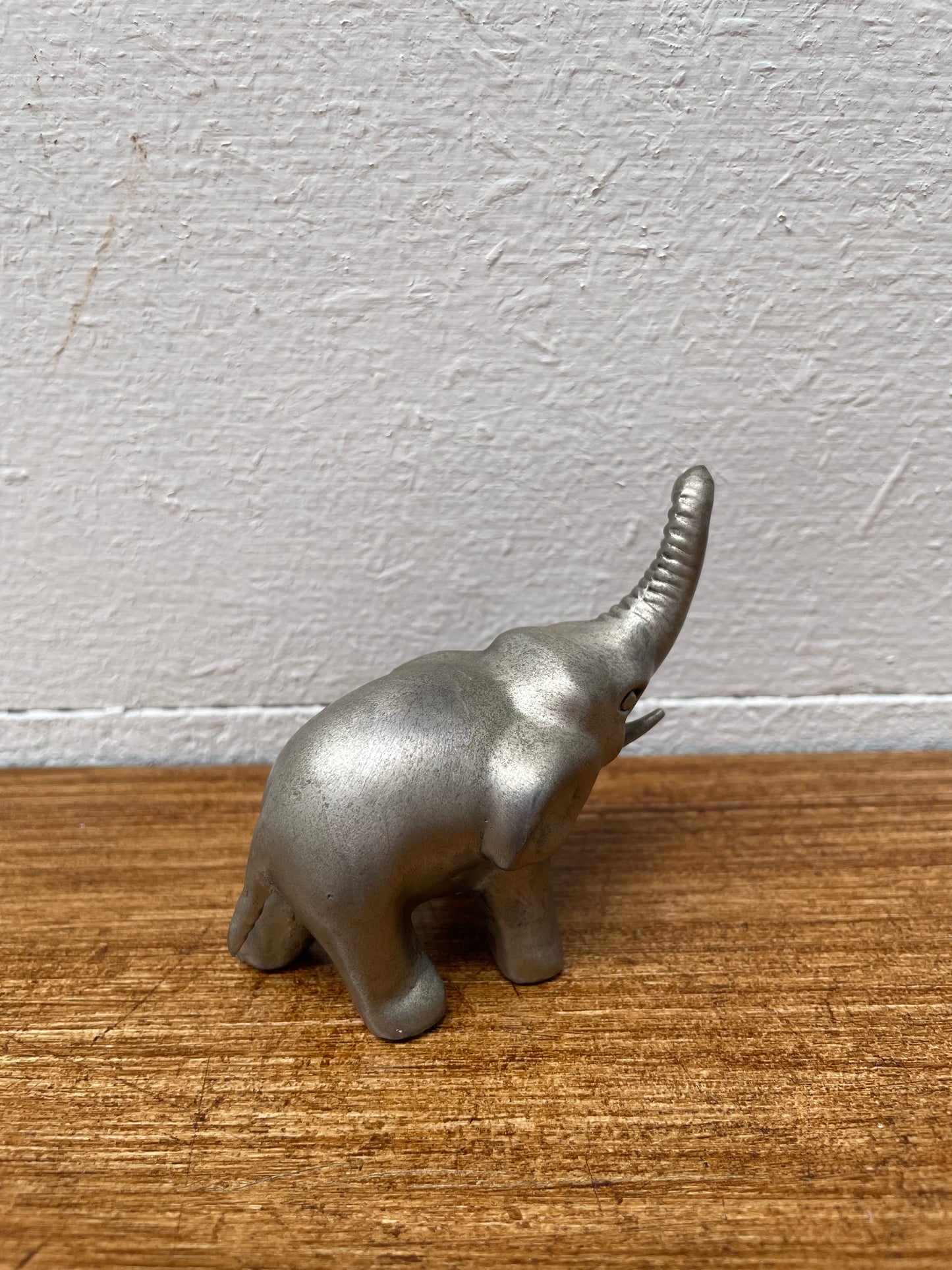 Vintage Pewter Elephant Statue