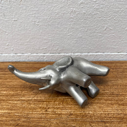 Vintage Pewter Elephant Statue