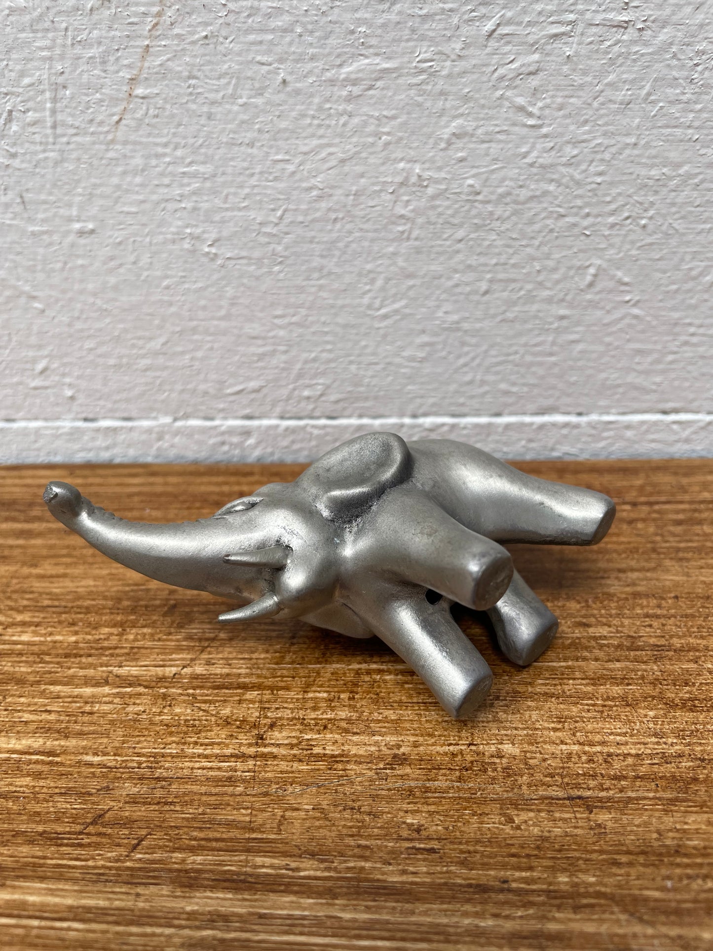 Vintage Pewter Elephant Statue