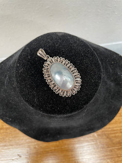 Silver Mabe Pearl Pendant | Antique & Vintage | Moonee Ponds Antiques | Australia Wide Delivery