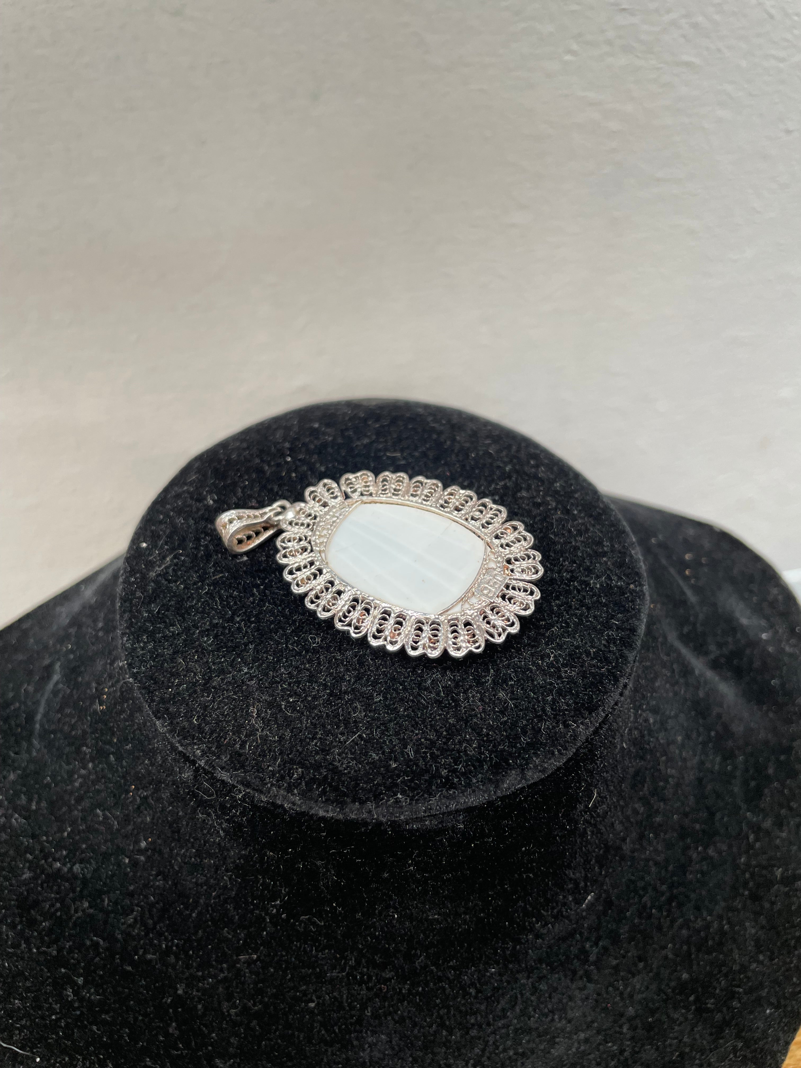 Silver Mabe Pearl Pendant | Antique & Vintage | Moonee Ponds Antiques | Australia Wide Delivery