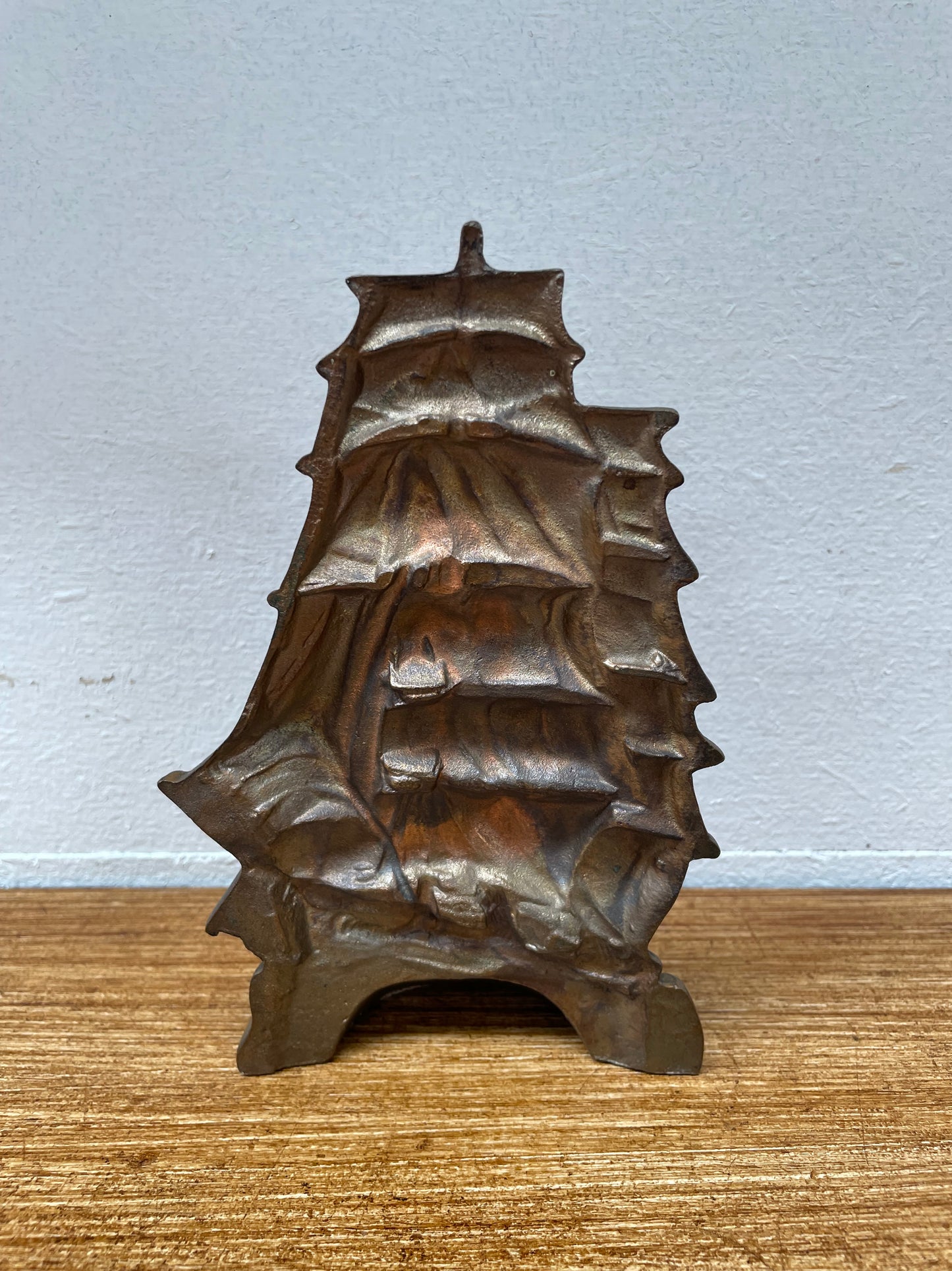 Antique Bronze Ship Bookend/Statue