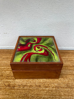 Vintage Enamel & Mahogany Trinket Box | Antique & Vintage | Moonee Ponds Antiques | Australia Wide Delivery