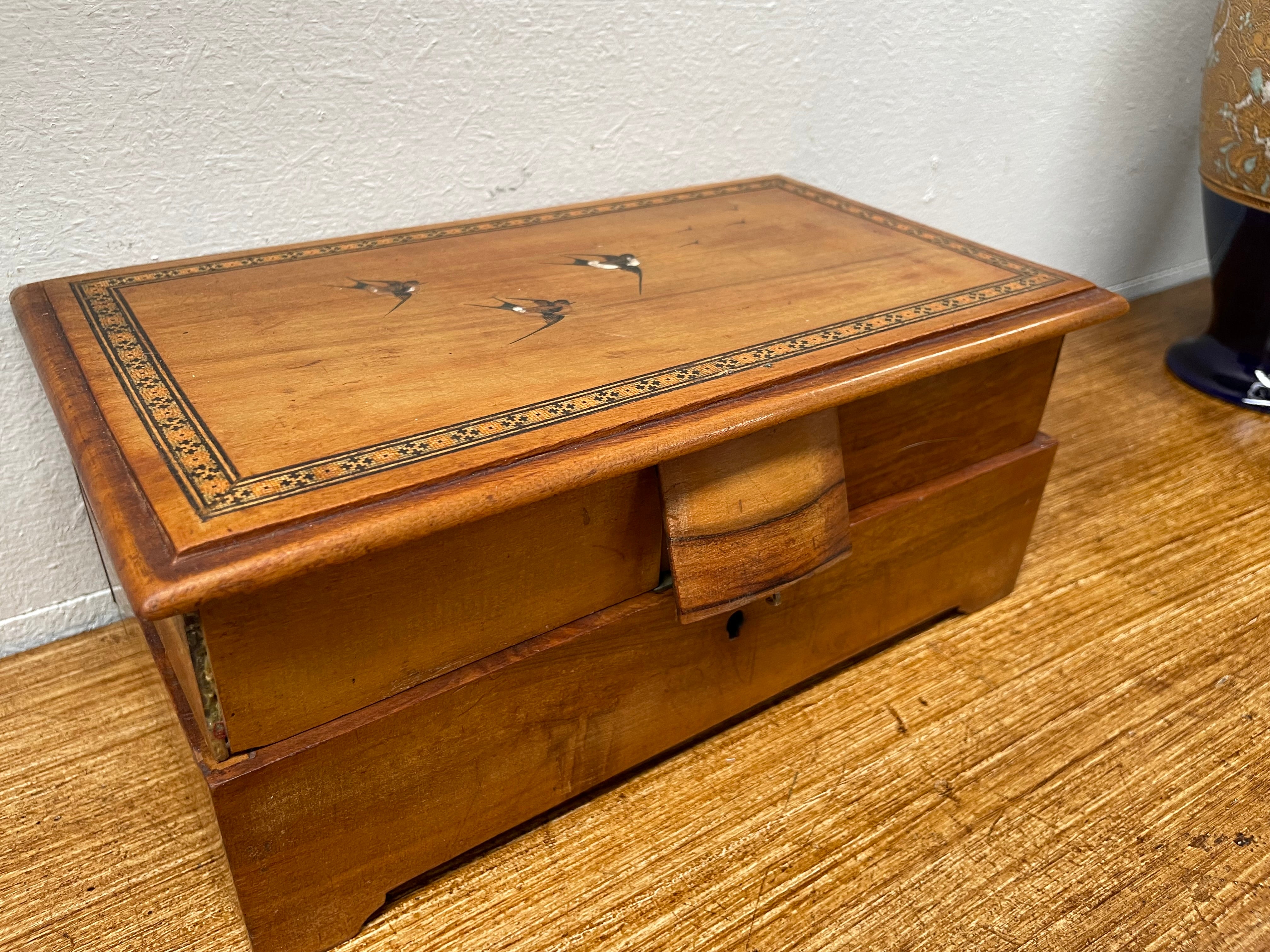 Antique Inlaid Olive Wood Jewelry Box | Antique & Vintage | Moonee Ponds Antiques | Australia Wide Delivery