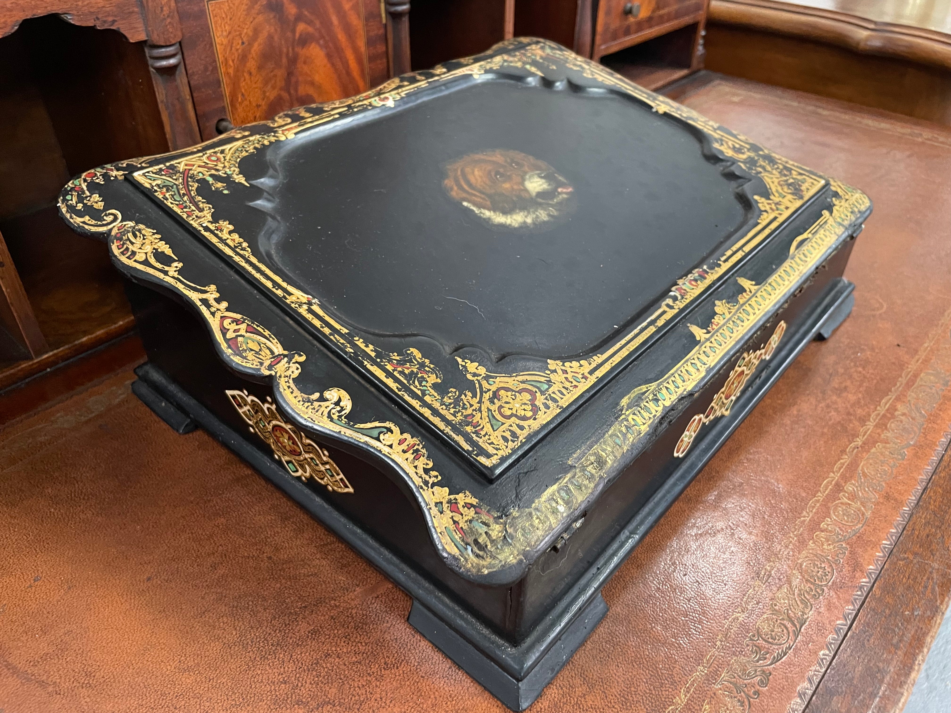 Victorian Papier Mache Writing Slope/Box | Antique & Vintage | Moonee Ponds Antiques | Australia Wide Delivery