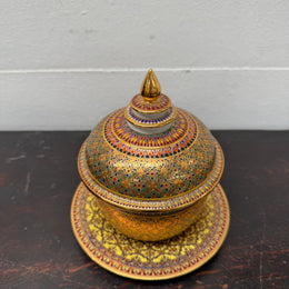 Vintage Hand Painted & Gilded Thai Benjarong Porcelain