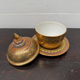 Vintage Hand Painted & Gilded Thai Benjarong Porcelain