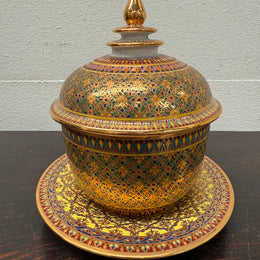 Vintage Hand Painted & Gilded Thai Benjarong Porcelain