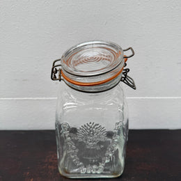 Vintage Granny's Glass Counter Jar