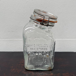 Vintage Granny's Glass Counter Jar