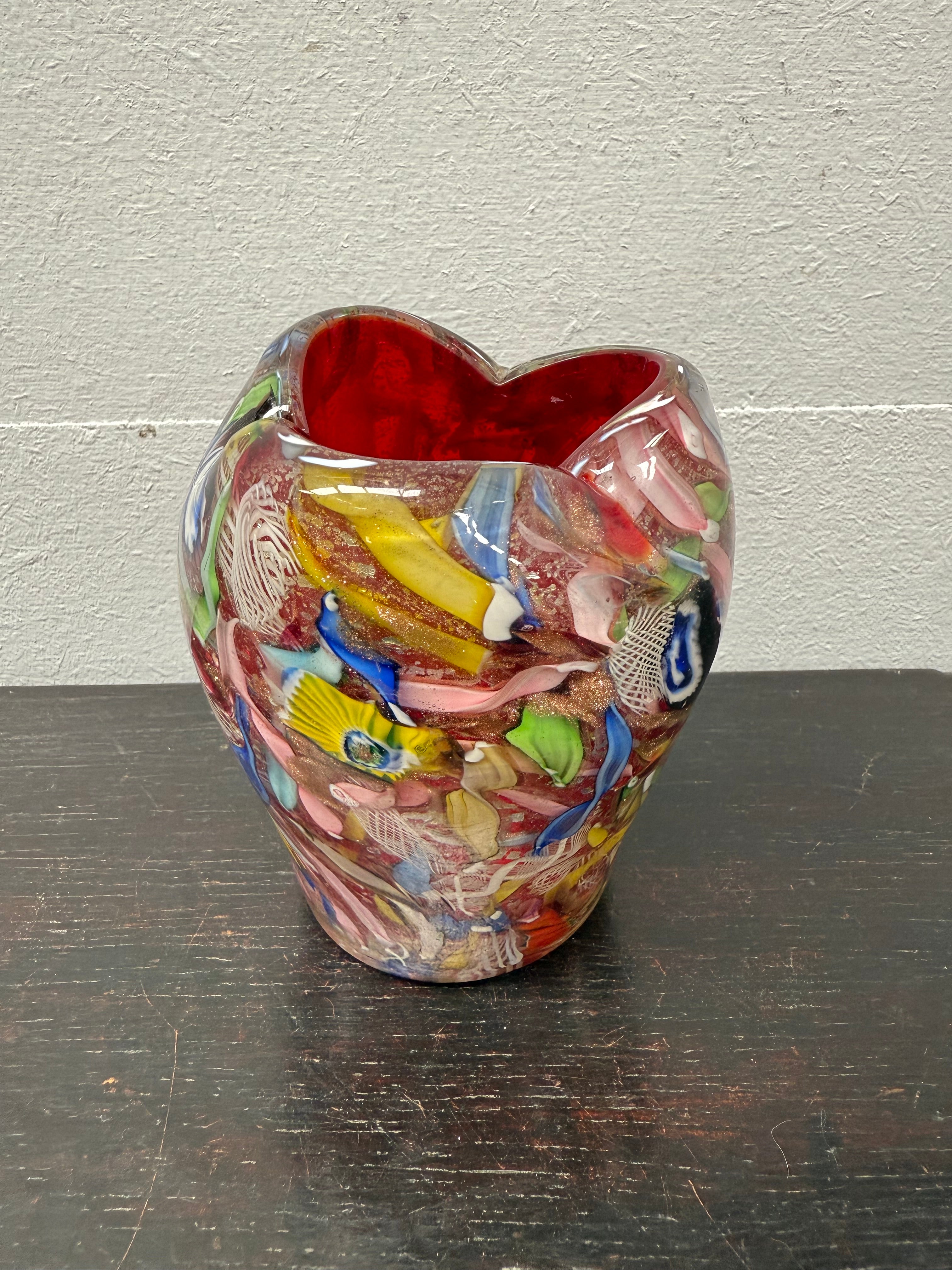 Heavy Quality Vintage Murano Auema Tutti Frutti Vase | Antique & Vintage | Moonee Ponds Antiques | Australia Wide Delivery