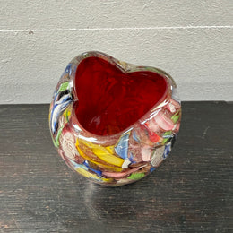 Heavy Quality Vintage Murano Auema Tutti Frutti Vase