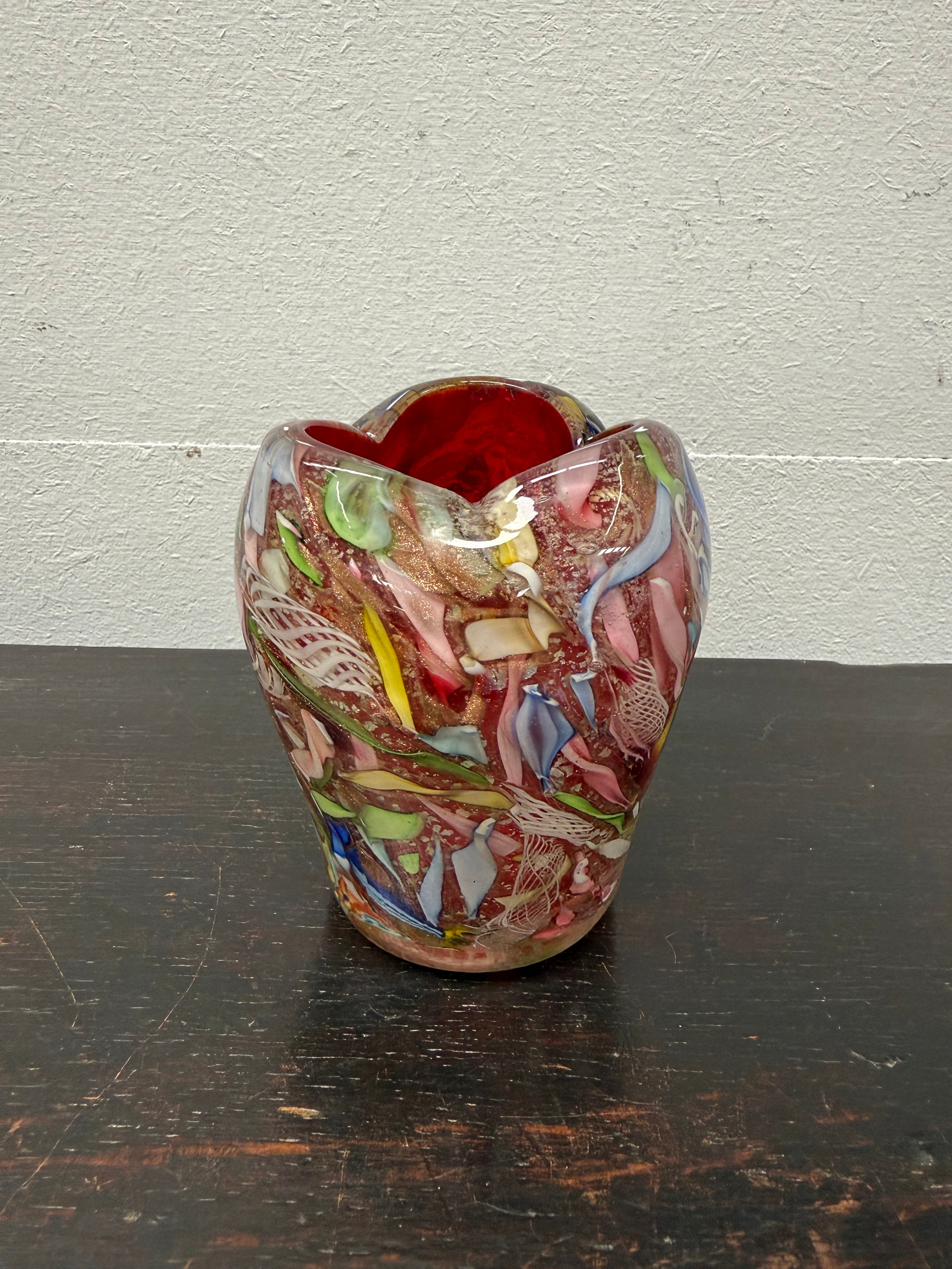 Heavy Quality Vintage Murano Auema Tutti Frutti Vase | Antique & Vintage | Moonee Ponds Antiques | Australia Wide Delivery