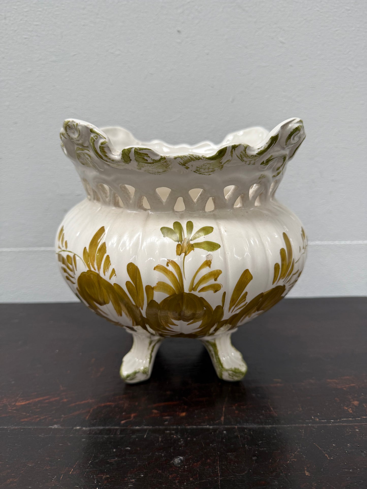 Vintage Hand Painted Majolica Jardinere