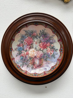 Pair Pretty Limited Edition Plates In Round Wooden Frames | Antique & Vintage | Moonee Ponds Antiques | Australia Wide Delivery