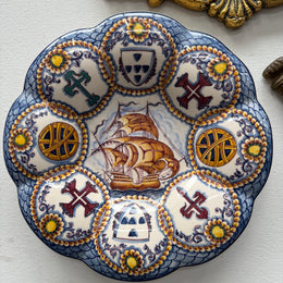 Vintage Hand Painted Portugal Majolica Display Plate