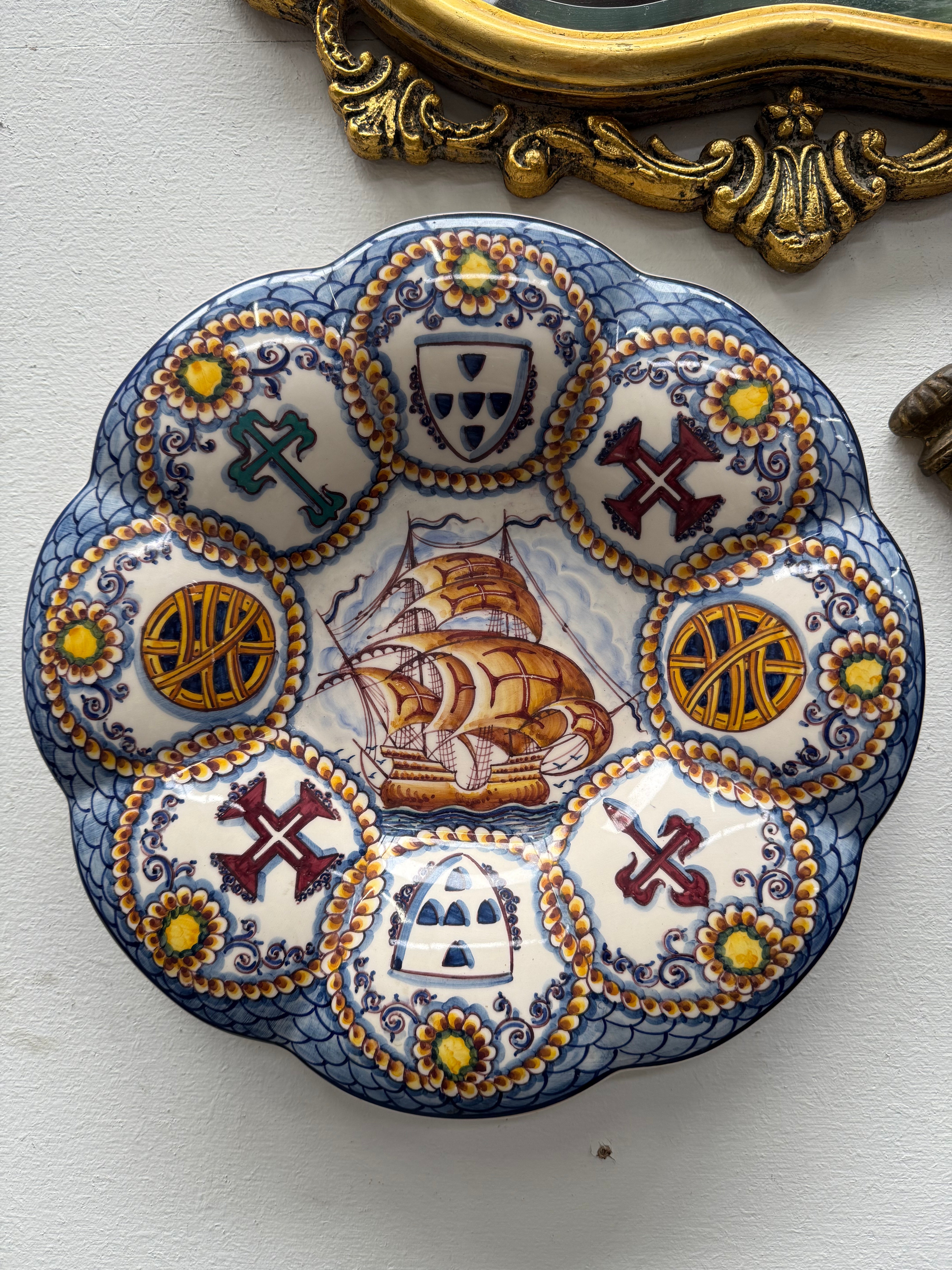 Vintage Hand Painted Portugal Majolica Display Plate | Antique & Vintage | Moonee Ponds Antiques | Australia Wide Delivery