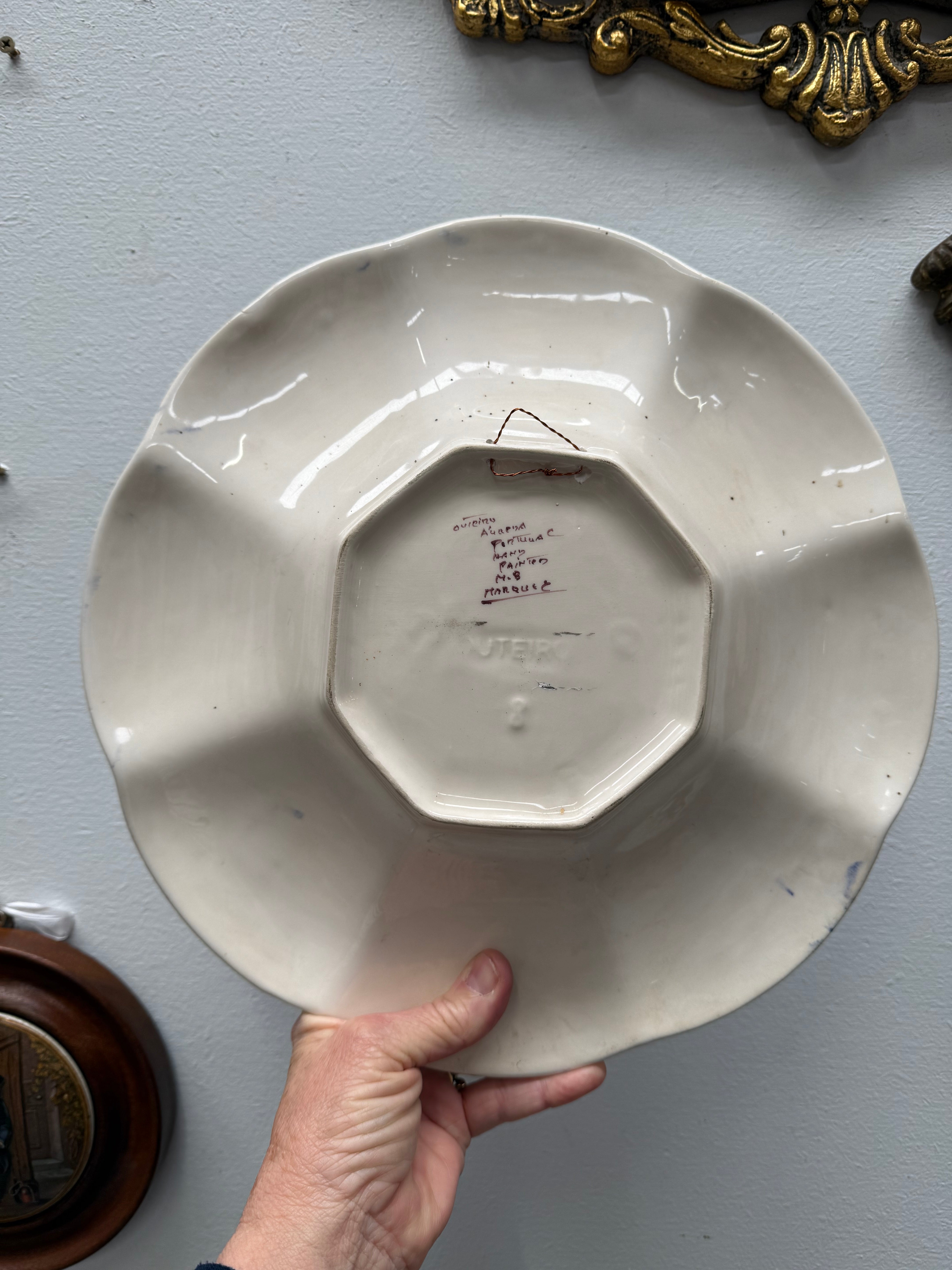 Vintage Hand Painted Portugal Majolica Display Plate | Antique & Vintage | Moonee Ponds Antiques | Australia Wide Delivery