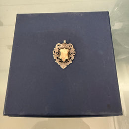 Antique English Fob Medallion With Rose Gold Shield