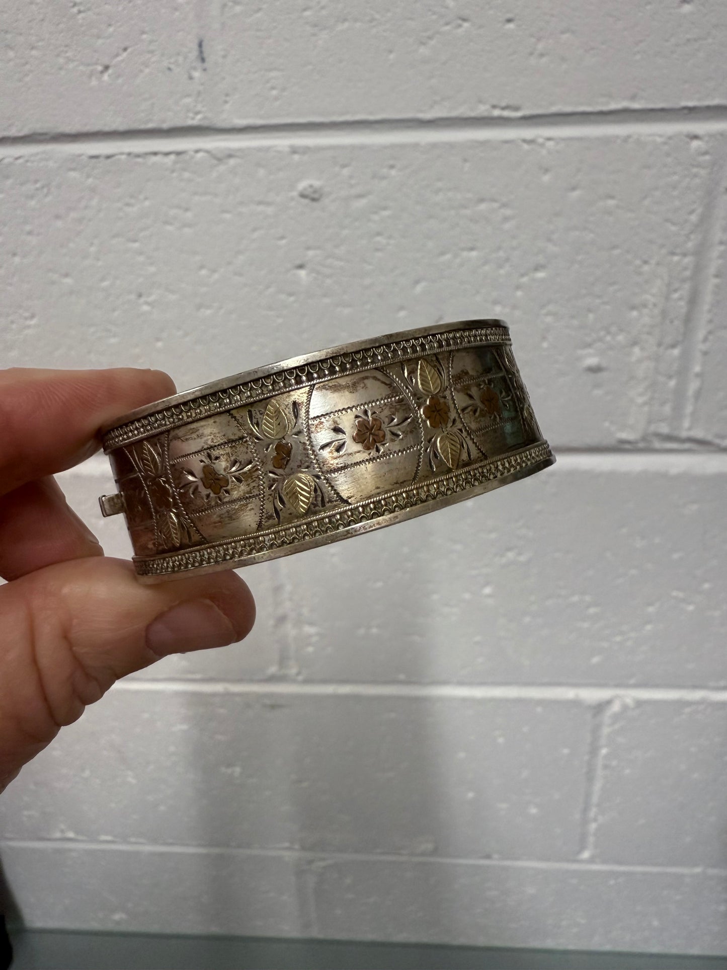 Antique Aesthetic Movement Sterling Silver Bracelet