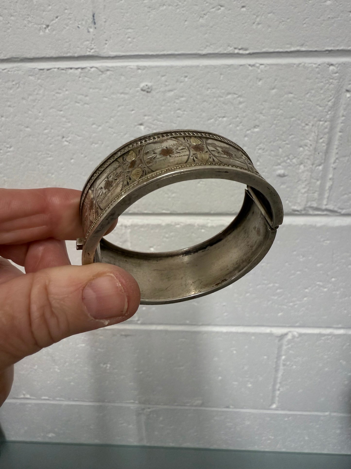 Antique Aesthetic Movement Sterling Silver Bracelet