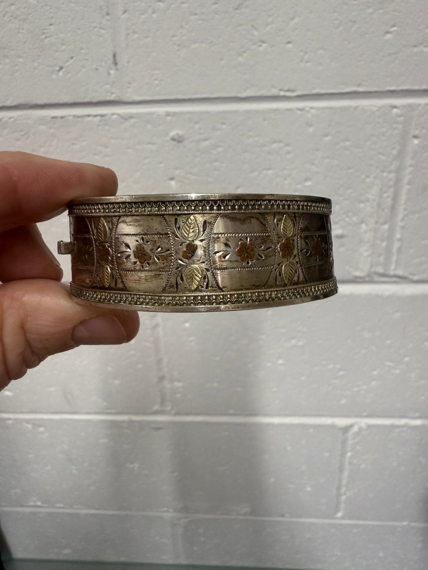 Antique Aesthetic Movement Sterling Silver Bracelet