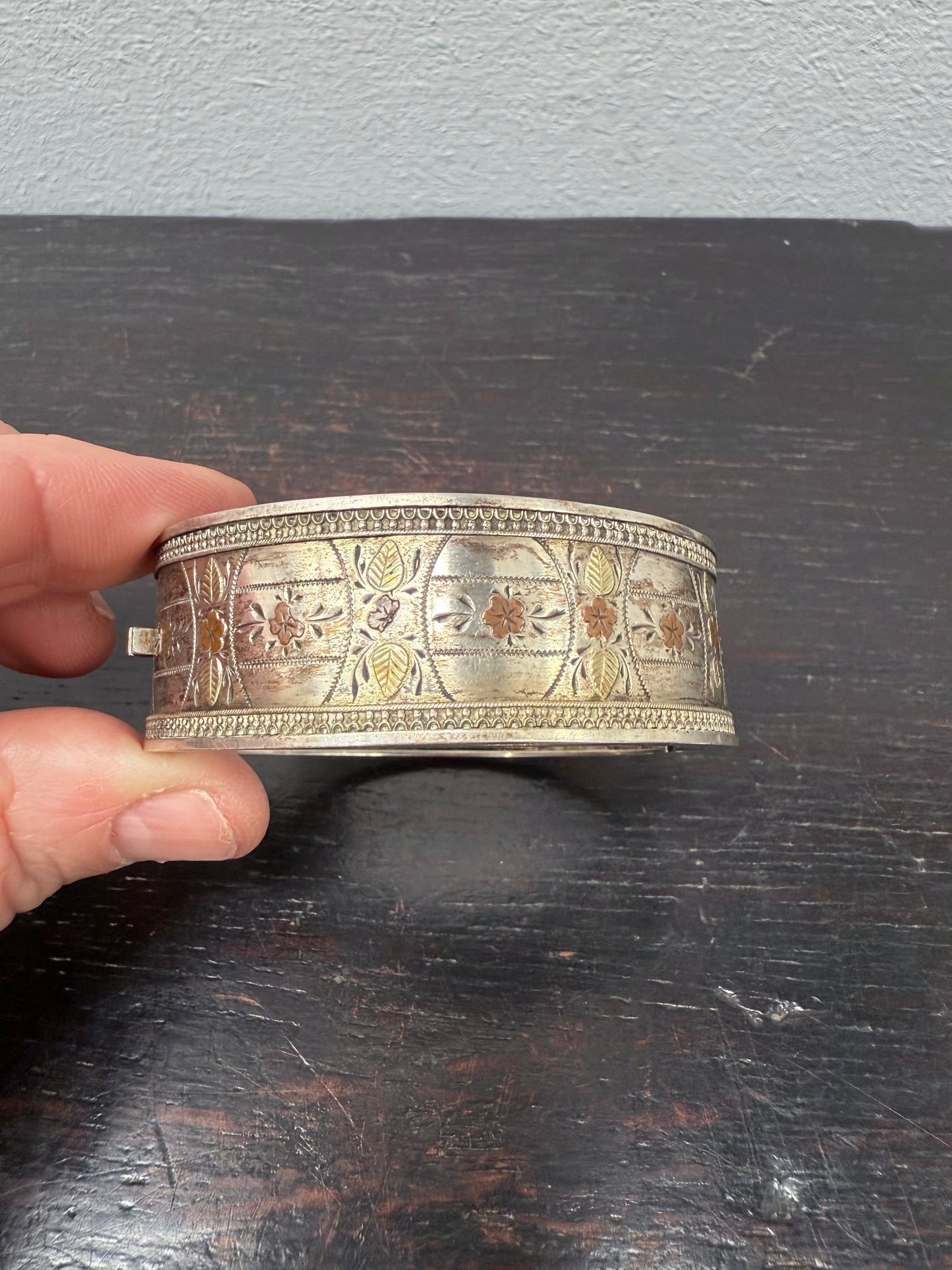 Antique Aesthetic Movement Sterling Silver Bracelet