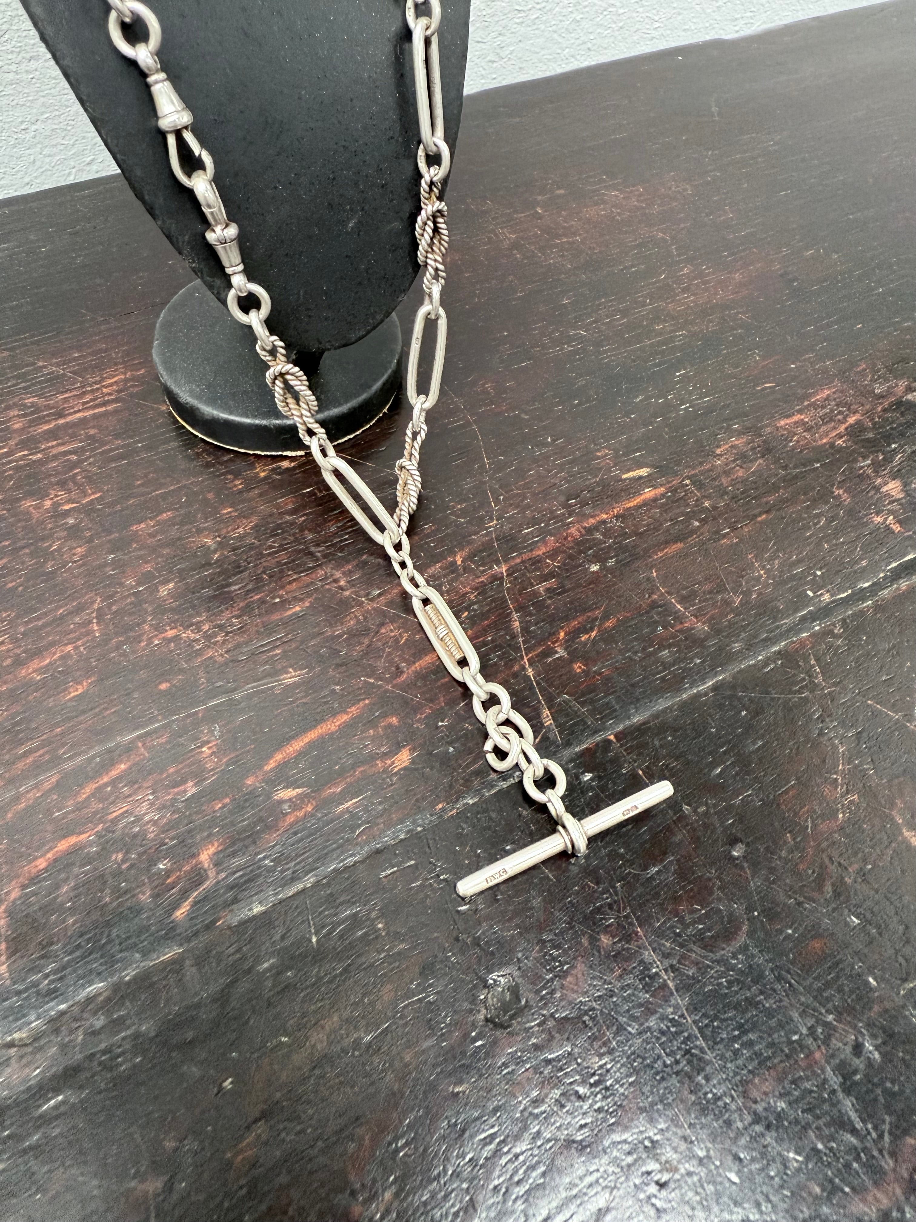 Victorian Sterling Silver 925 Albert Chain | Antique & Vintage | Moonee Ponds Antiques | Australia Wide Delivery