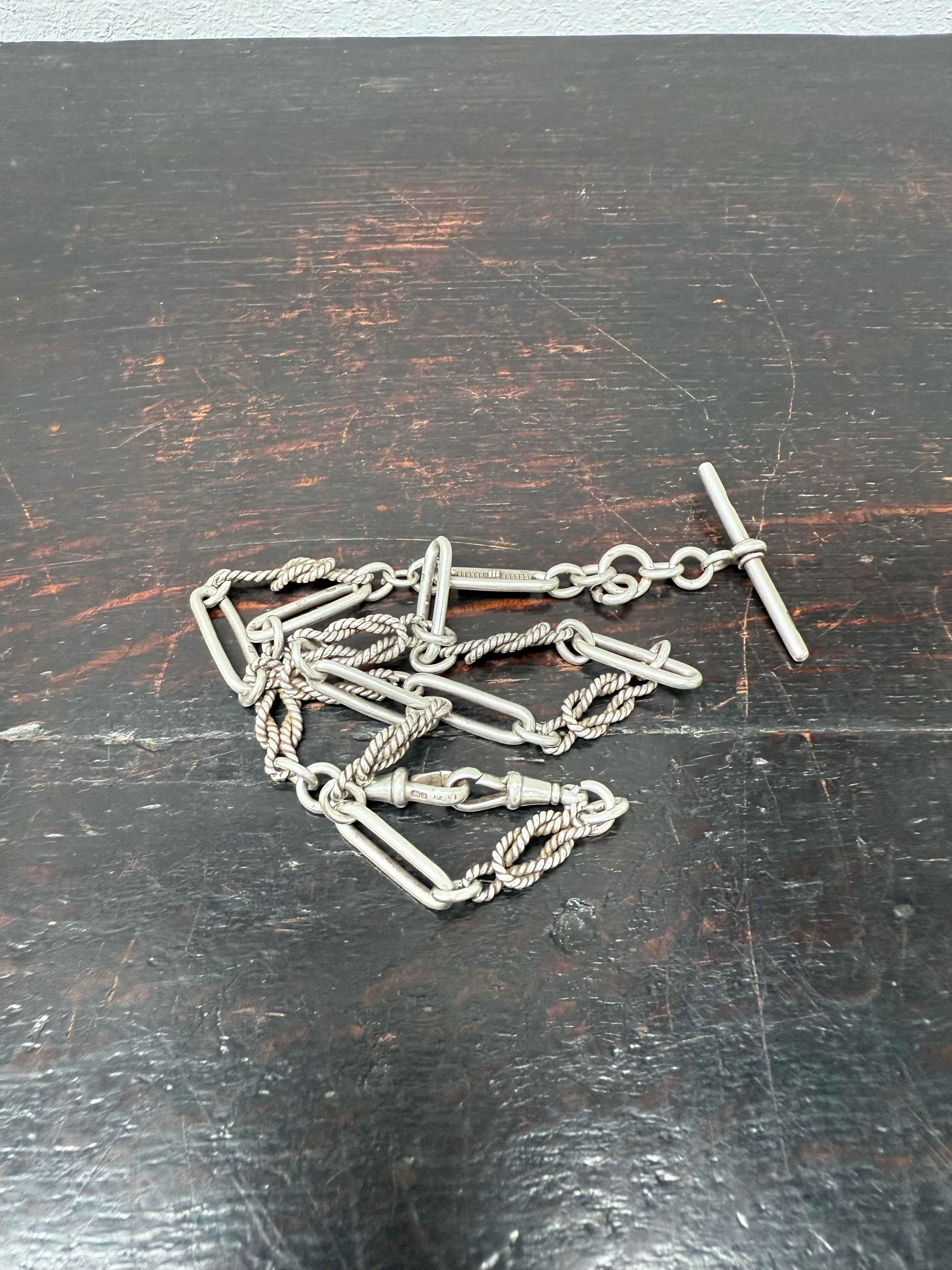 Victorian Sterling Silver 925 Albert Chain | Antique & Vintage | Moonee Ponds Antiques | Australia Wide Delivery