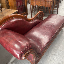 Cedar  Chaise Lounge With Faux Leather Upholster