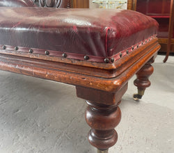 Cedar Chaise Lounge With Faux Leather Upholster | Antique & Vintage | Moonee Ponds Antiques | Australia Wide Delivery