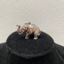 Large Heavy Silver Elephant Pendant