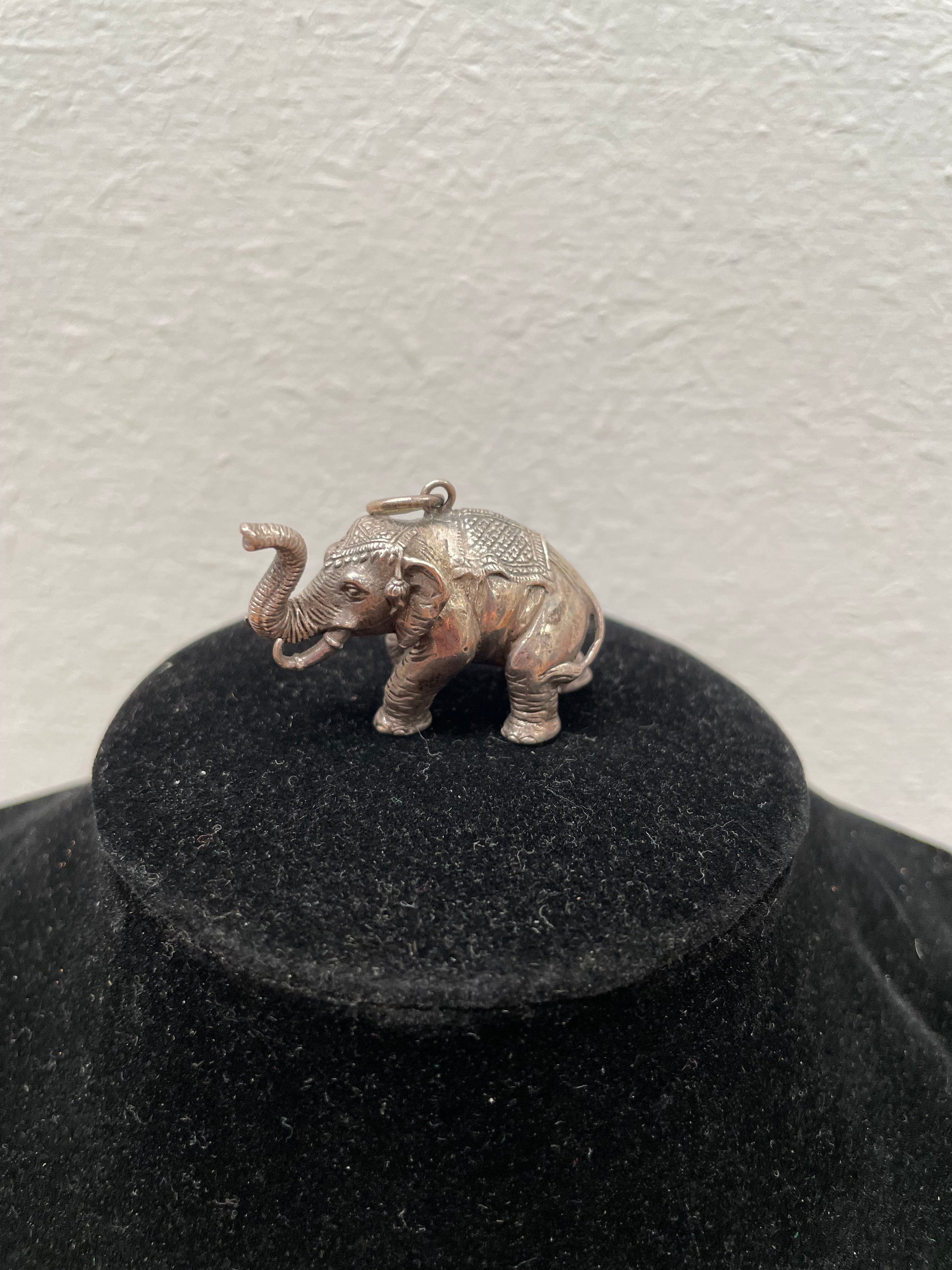 Large Heavy Silver Elephant Pendant | Antique & Vintage | Moonee Ponds Antiques | Australia Wide Delivery