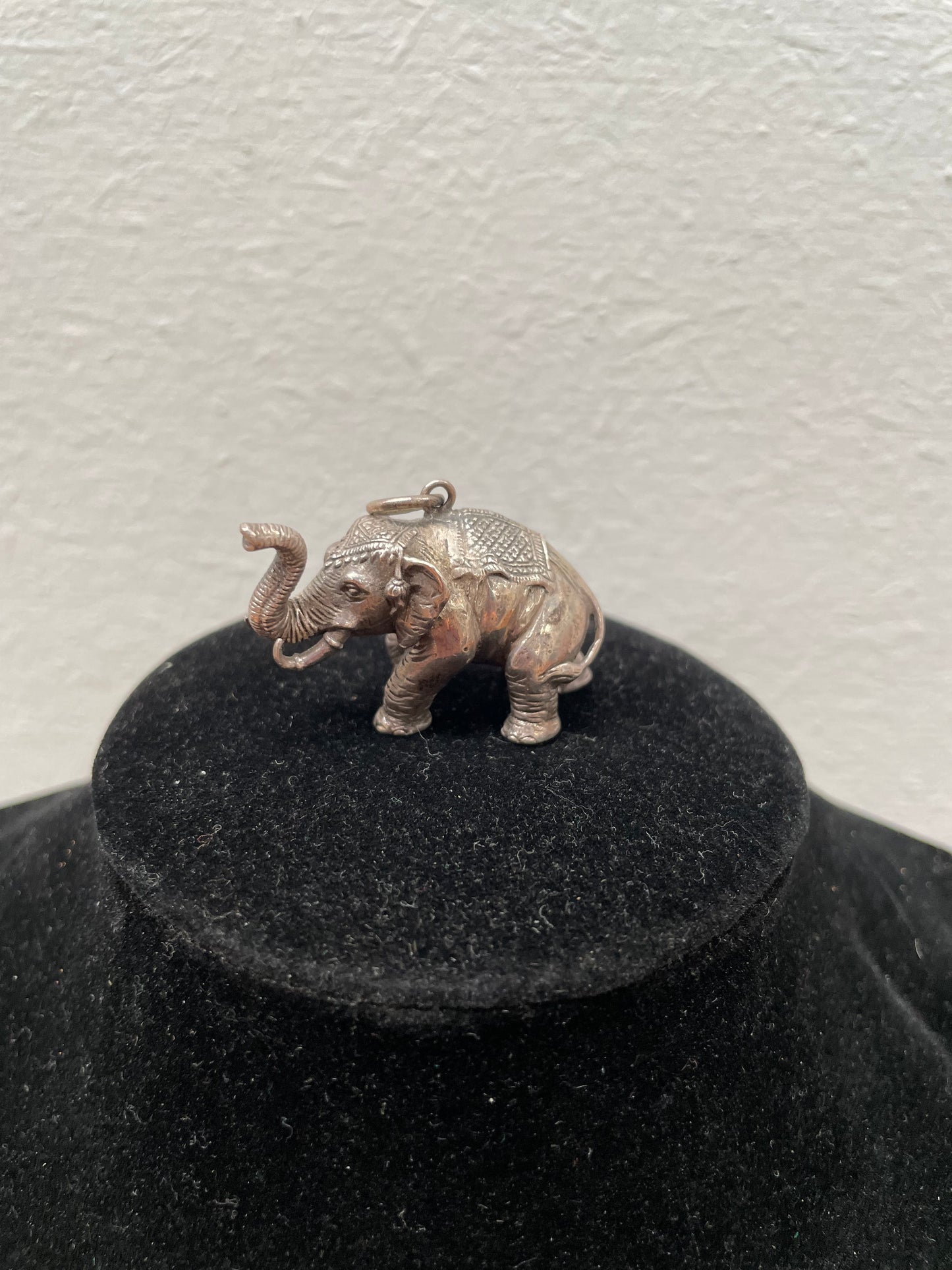 Large Heavy Silver Elephant Pendant