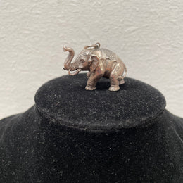 Large Heavy Silver Elephant Pendant