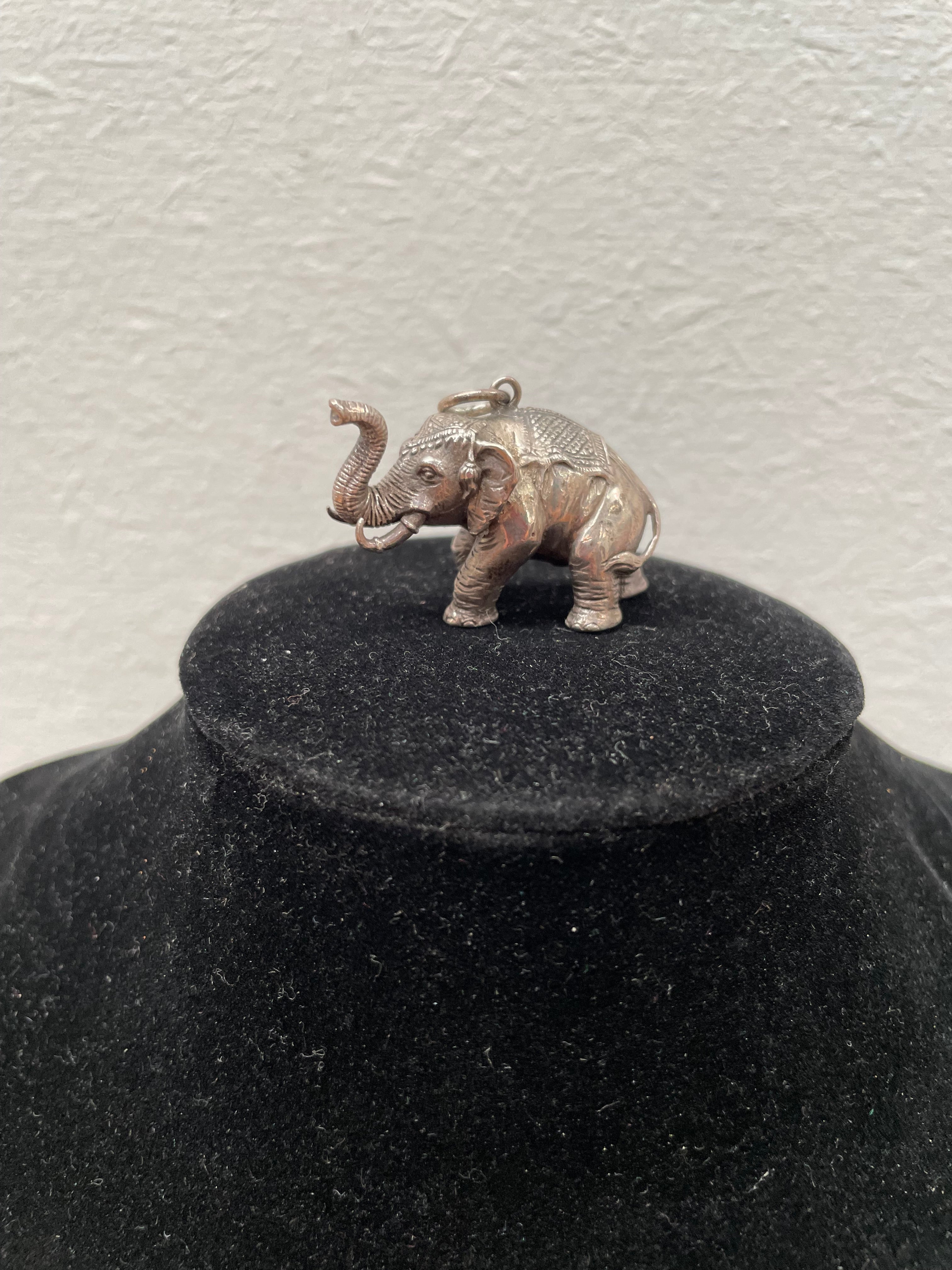 Large Heavy Silver Elephant Pendant | Antique & Vintage | Moonee Ponds Antiques | Australia Wide Delivery