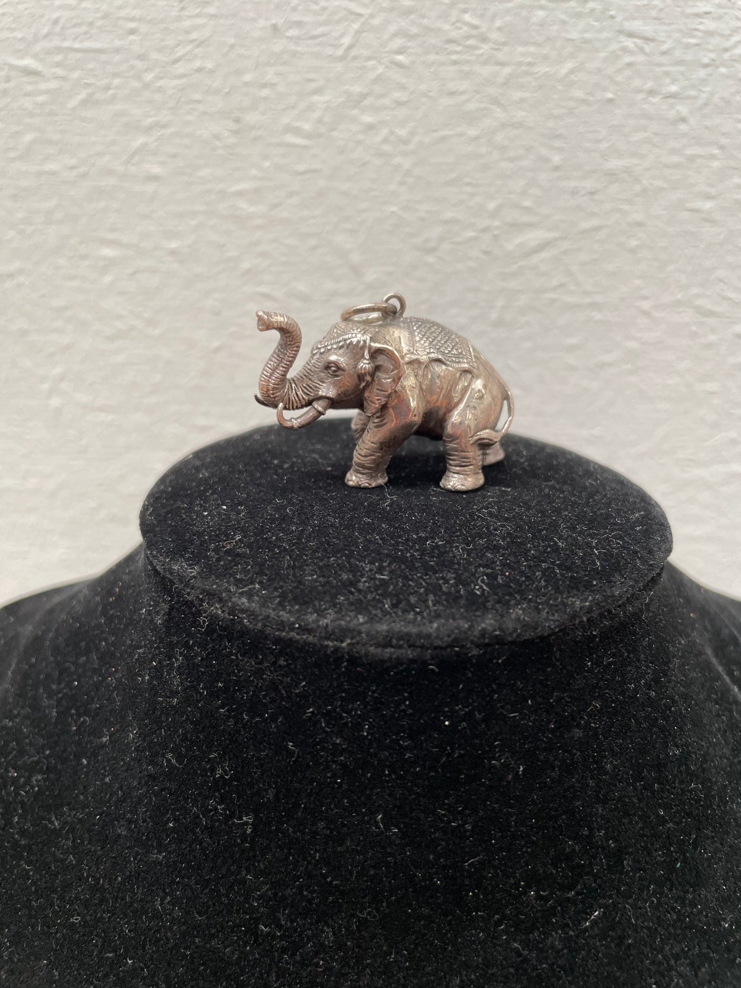 Large Heavy Silver Elephant Pendant