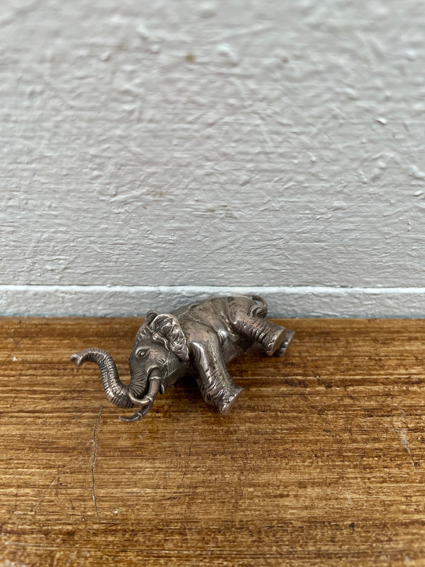 Large Heavy Silver Elephant Pendant