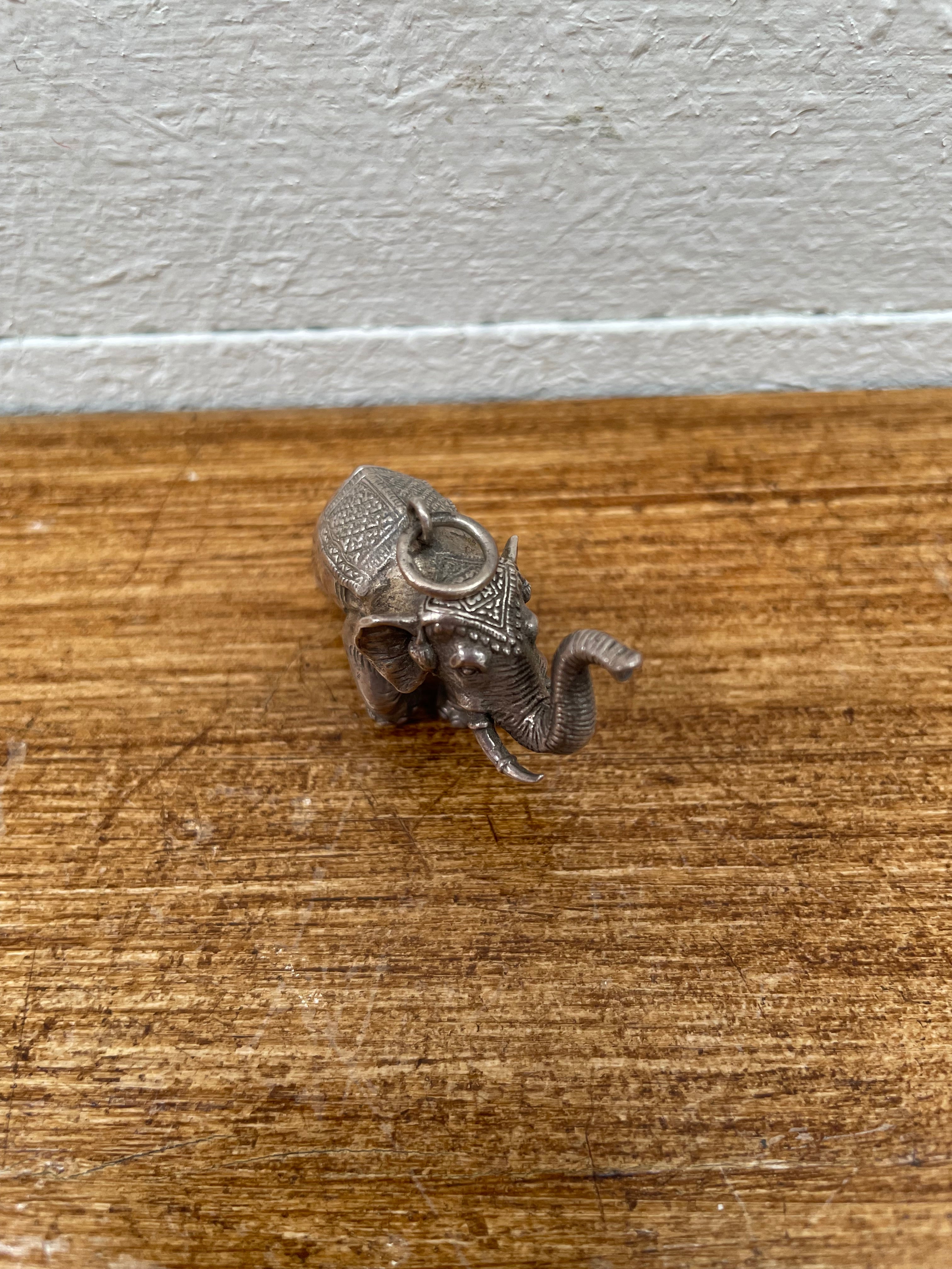 Large Heavy Silver Elephant Pendant | Antique & Vintage | Moonee Ponds Antiques | Australia Wide Delivery