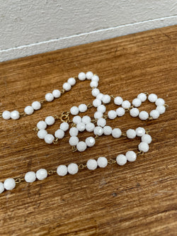 Vintage Ivory Crystal Look Glass Bead Necklace | Antique & Vintage | Moonee Ponds Antiques | Australia Wide Delivery
